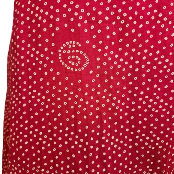 Fabindia Cotton Pleated Front Sleevless Dress, Red, Medium - Picture 6 of 13